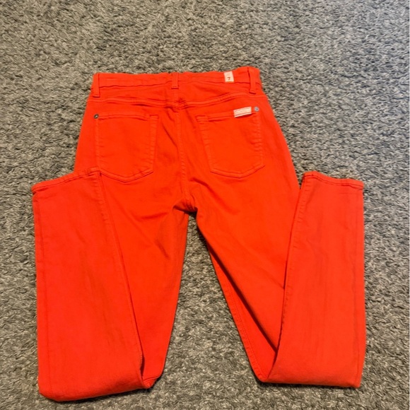 7 For All Mankind Bright Orange Jeans Size 26 - Picture 7 of 7